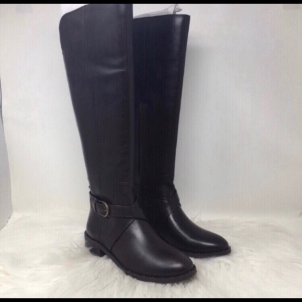 INC International Concepts Fadoral Leather Round Toe Riding Boot